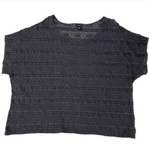 Torrid Size 4 Black Knit Stretchy Short Sleeve Crop Top Blouse US Size 4X